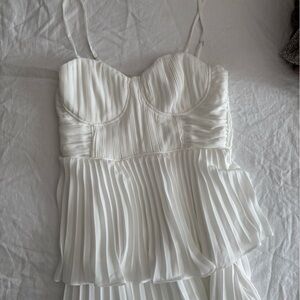 Lulu's White Pleated Bustier Top